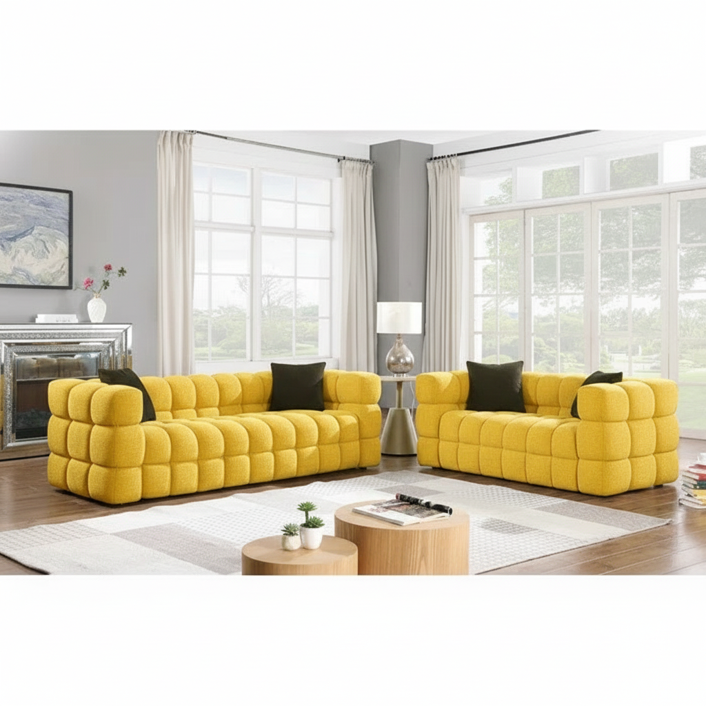 Mark Boucle 5 Seater Sofa Set