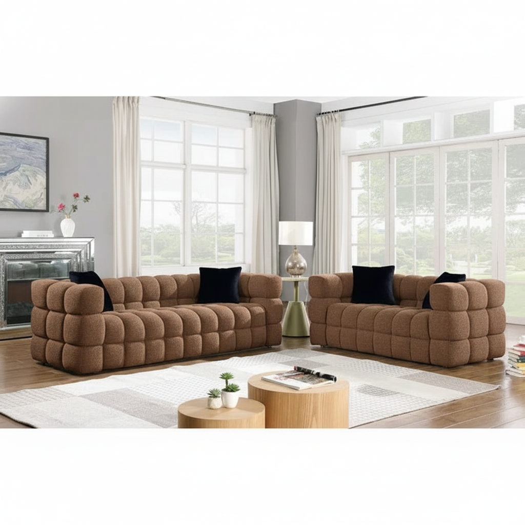 Mark Boucle 5 Seater Sofa Set