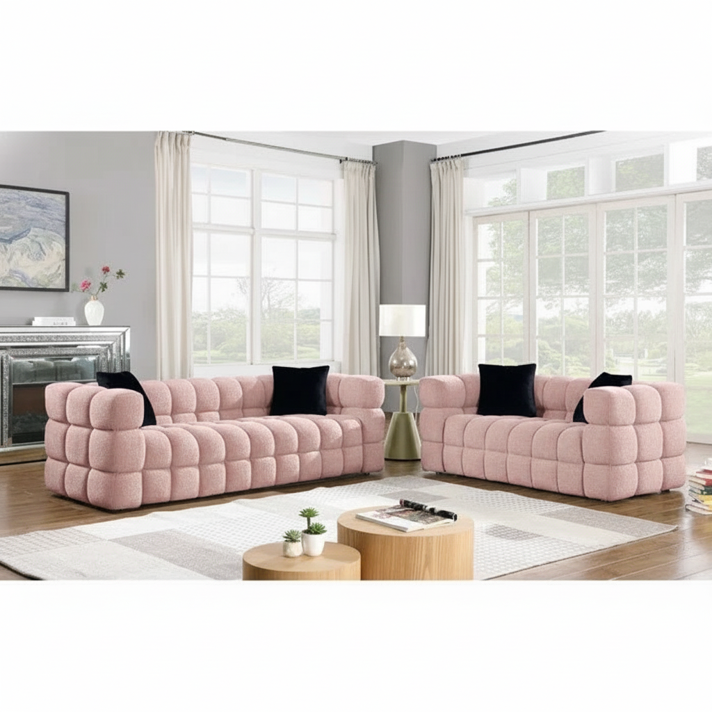 Mark Boucle 5 Seater Sofa Set