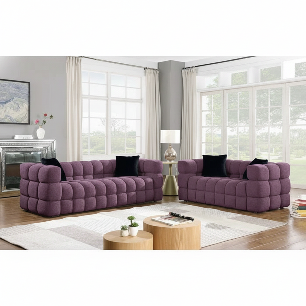 Mark Boucle 5 Seater Sofa Set