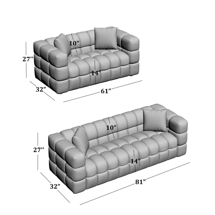 Mark Boucle 5 Seater Sofa Set