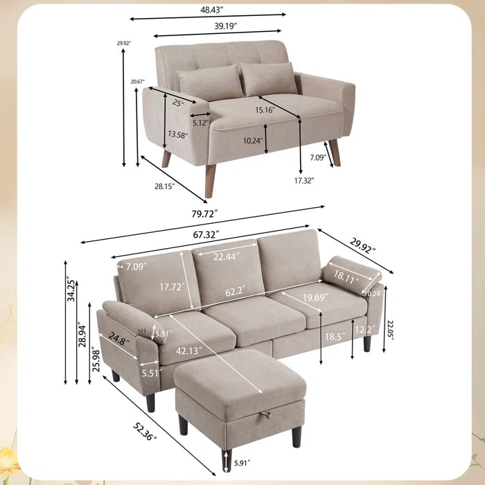 Lamaya 3+2+1 Seater Sofa Set