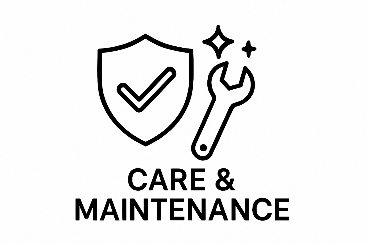 care & maintenance icon black color